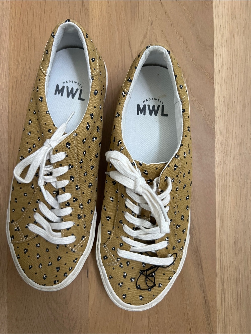 Madewell Mustard Leopard Canvas Sneakers